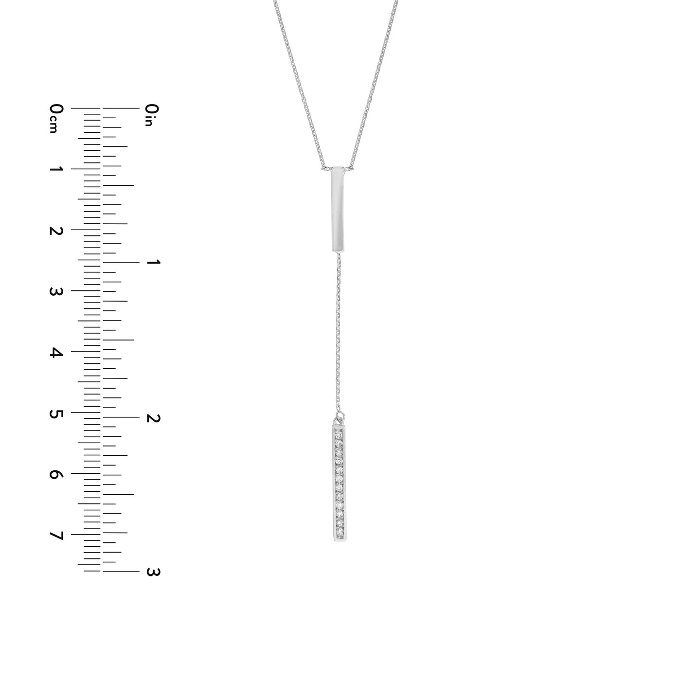 Diamond and Polished Bars Lariat Necklace