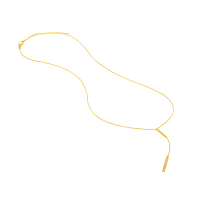 Diamond and Polished Bars Lariat Necklace