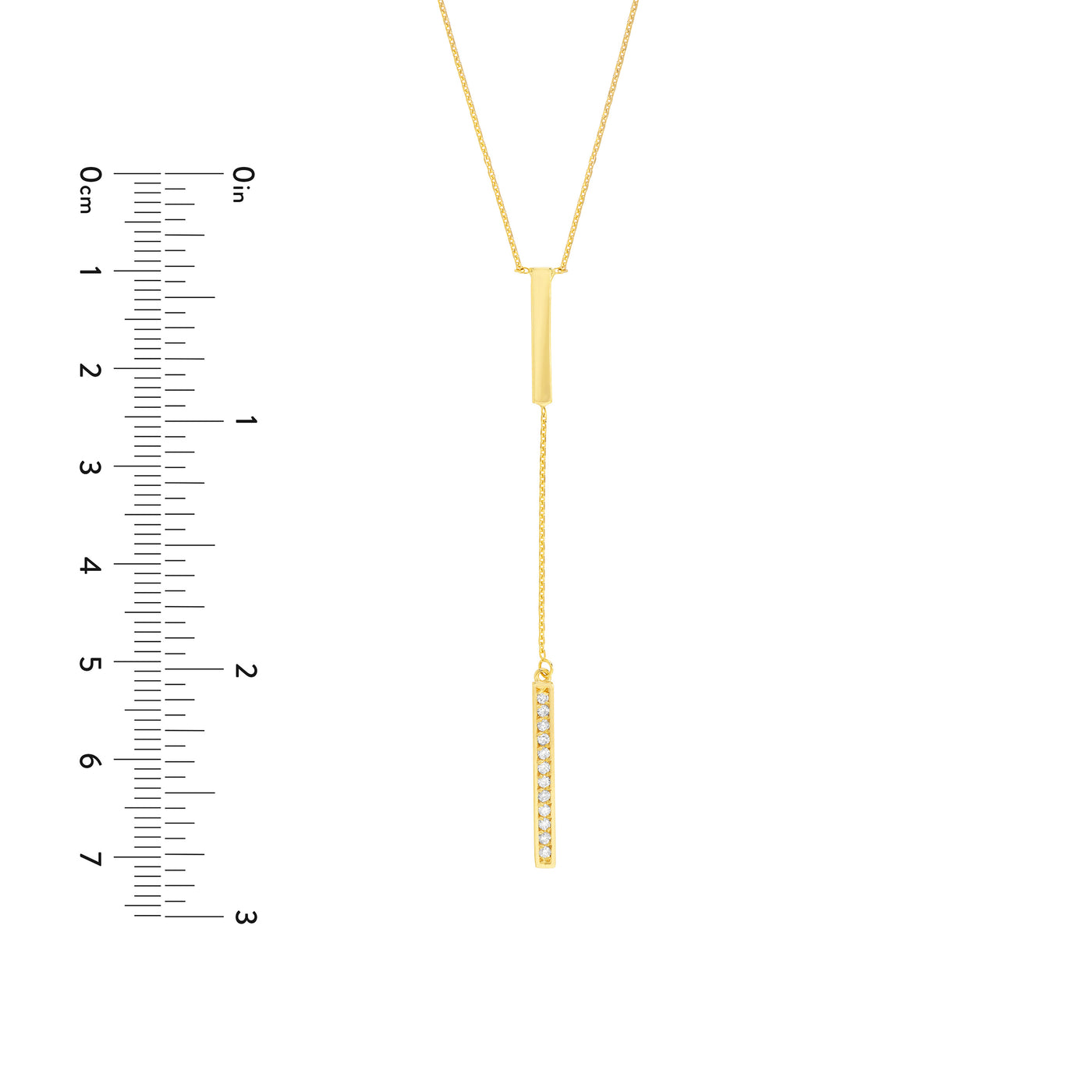 Diamond and Polished Bars Lariat Necklace