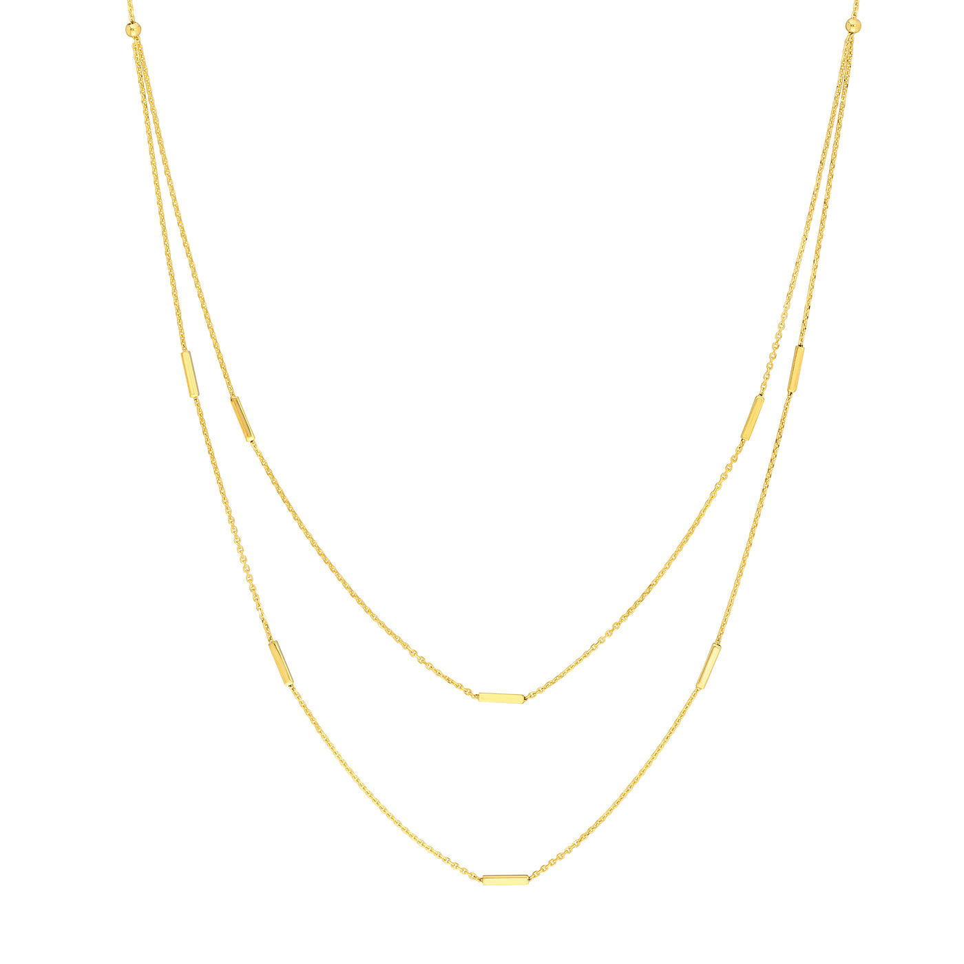 Double Stranded Bar Stations Choker Necklace
