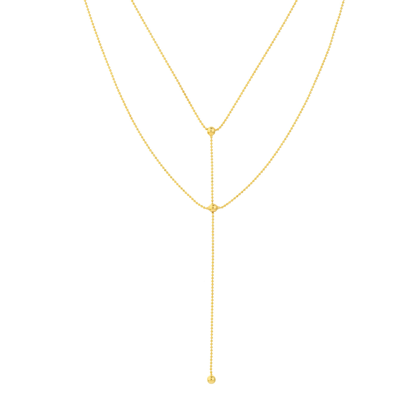 Two-Stranded Connecting Bead Dangle Necklace