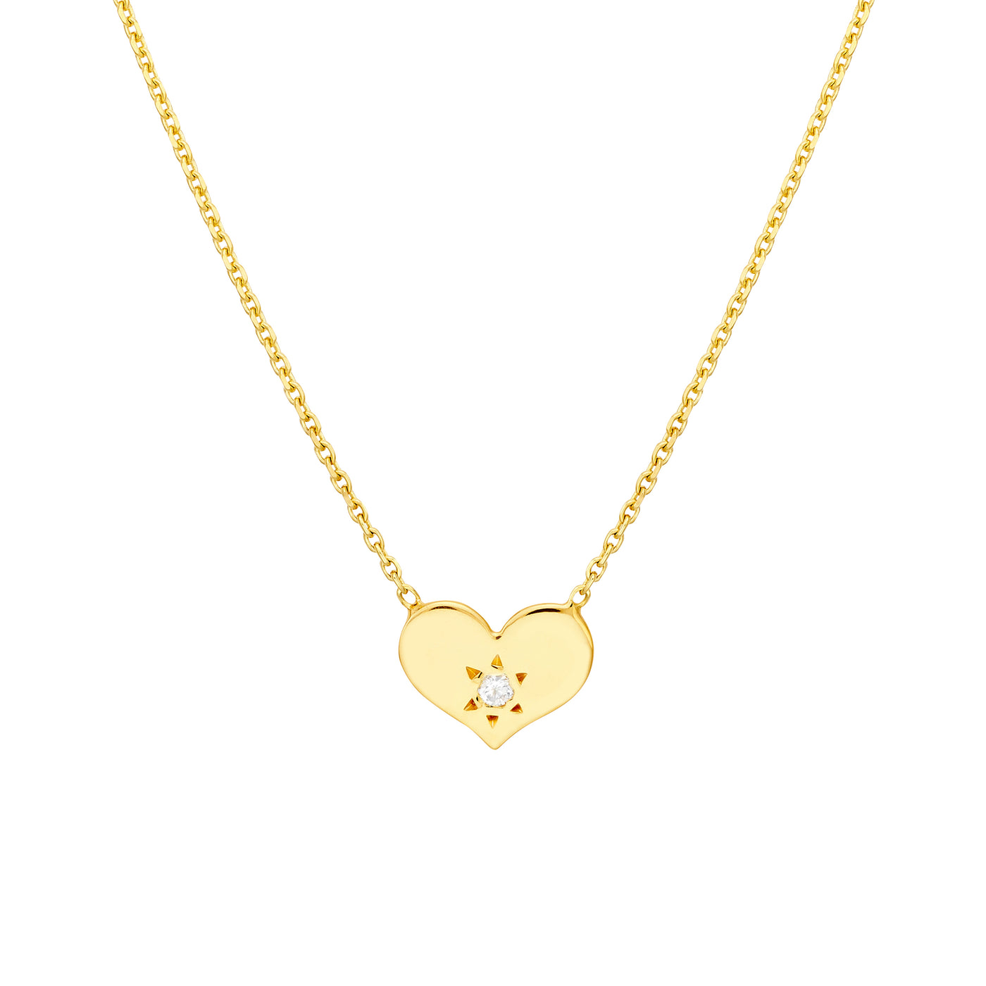 Heart with Diamond Adjustable Necklace