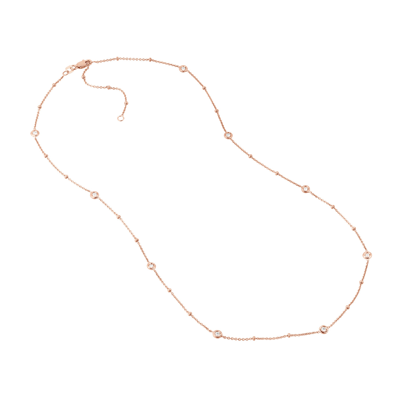 Diamond Bezels and Beads Necklace
