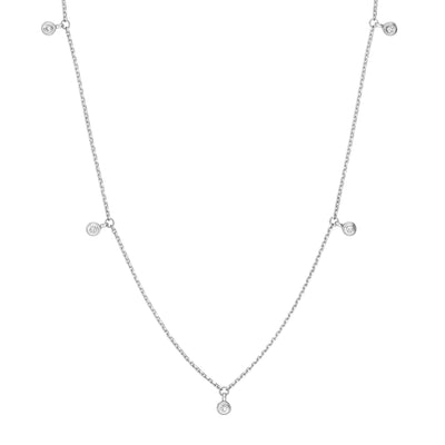 Diamond Bezel Drops Necklace