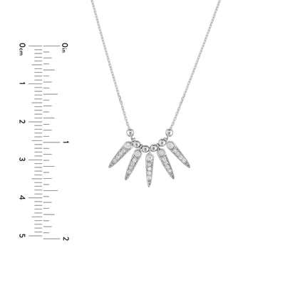 Mini Bezel Spike Drop and Bead Necklace