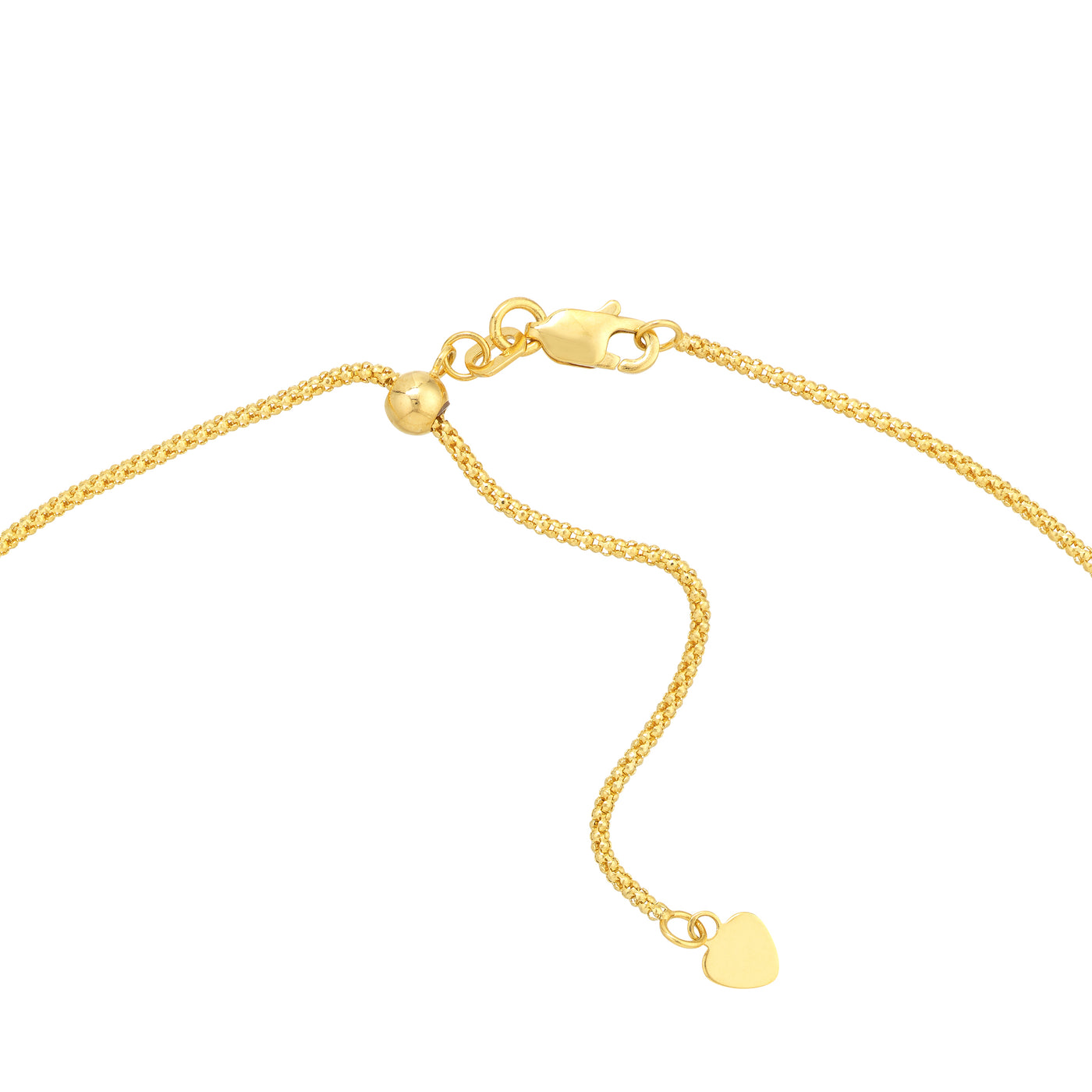 Adjustable Popcorn Chain Necklace with Slider Bead