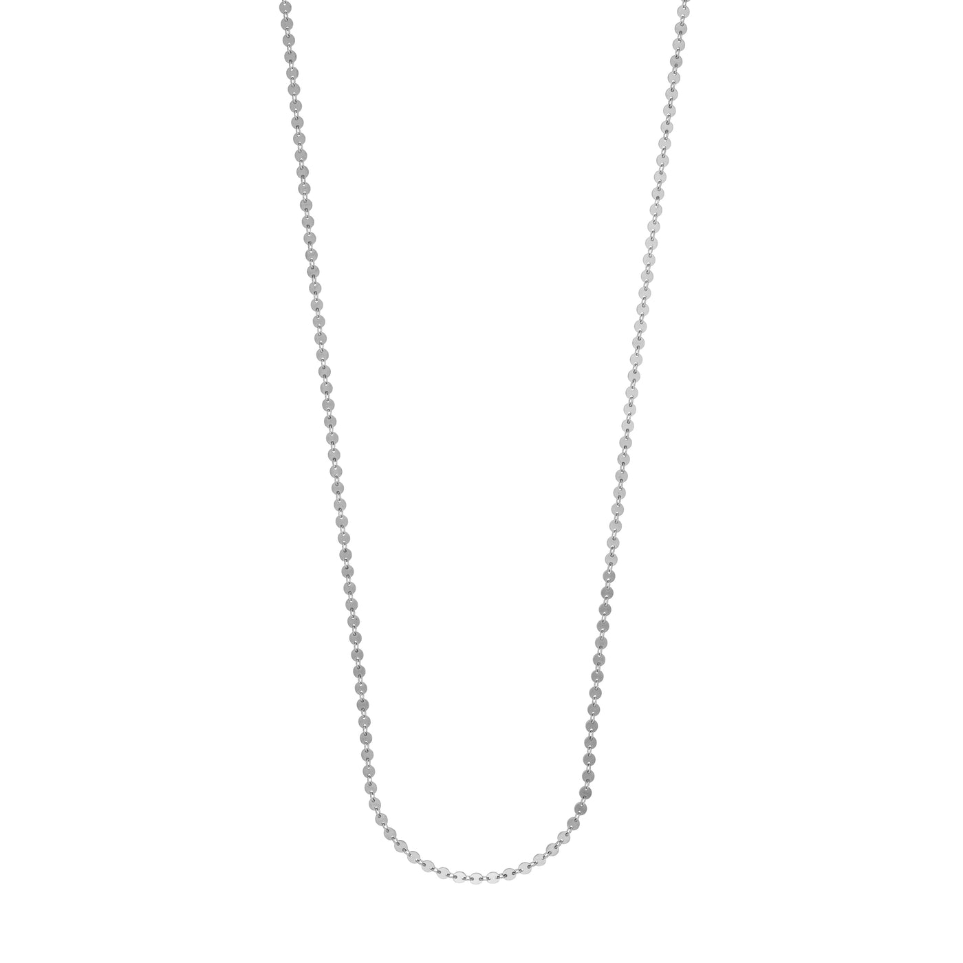 Sterling Silver Long All-Around Disc Necklace