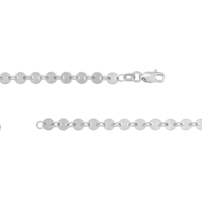Sterling Silver Long All-Around Disc Necklace