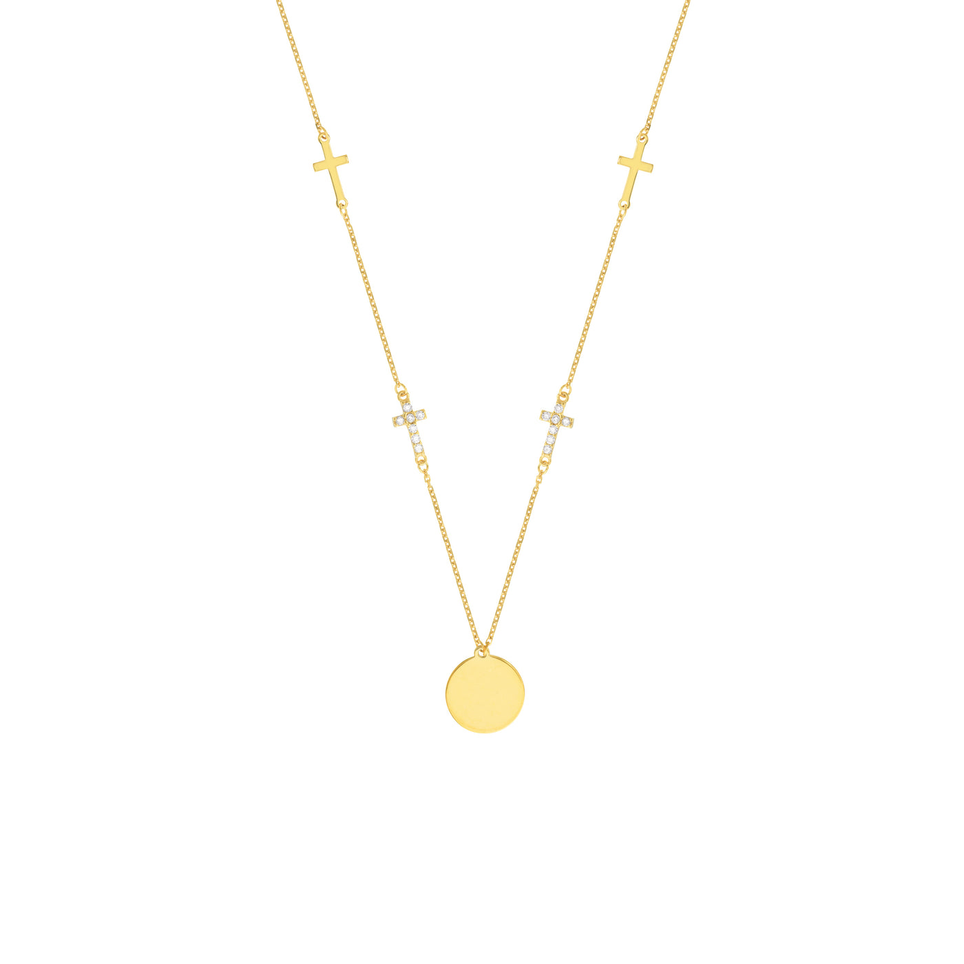 Disc Necklace with Four Cross Stations