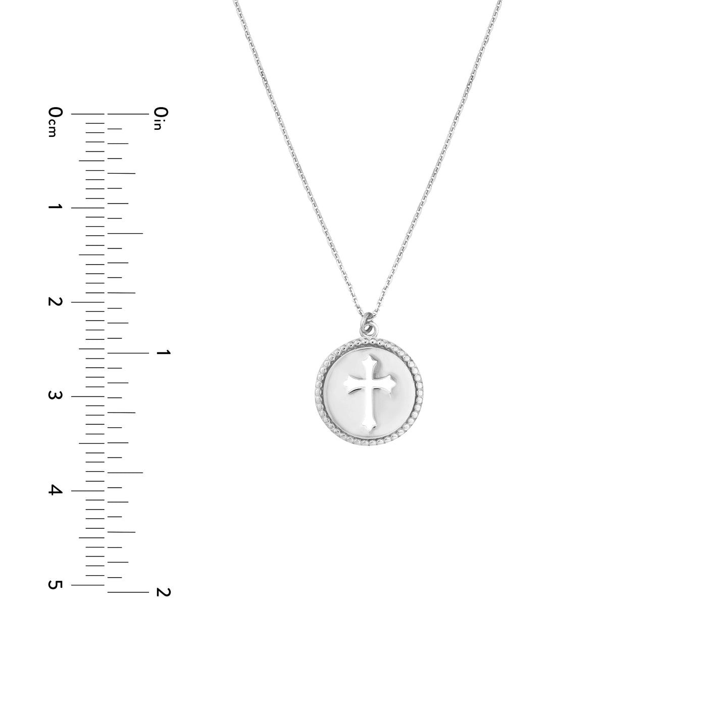 Cross Cutout Beaded Medallion Necklace