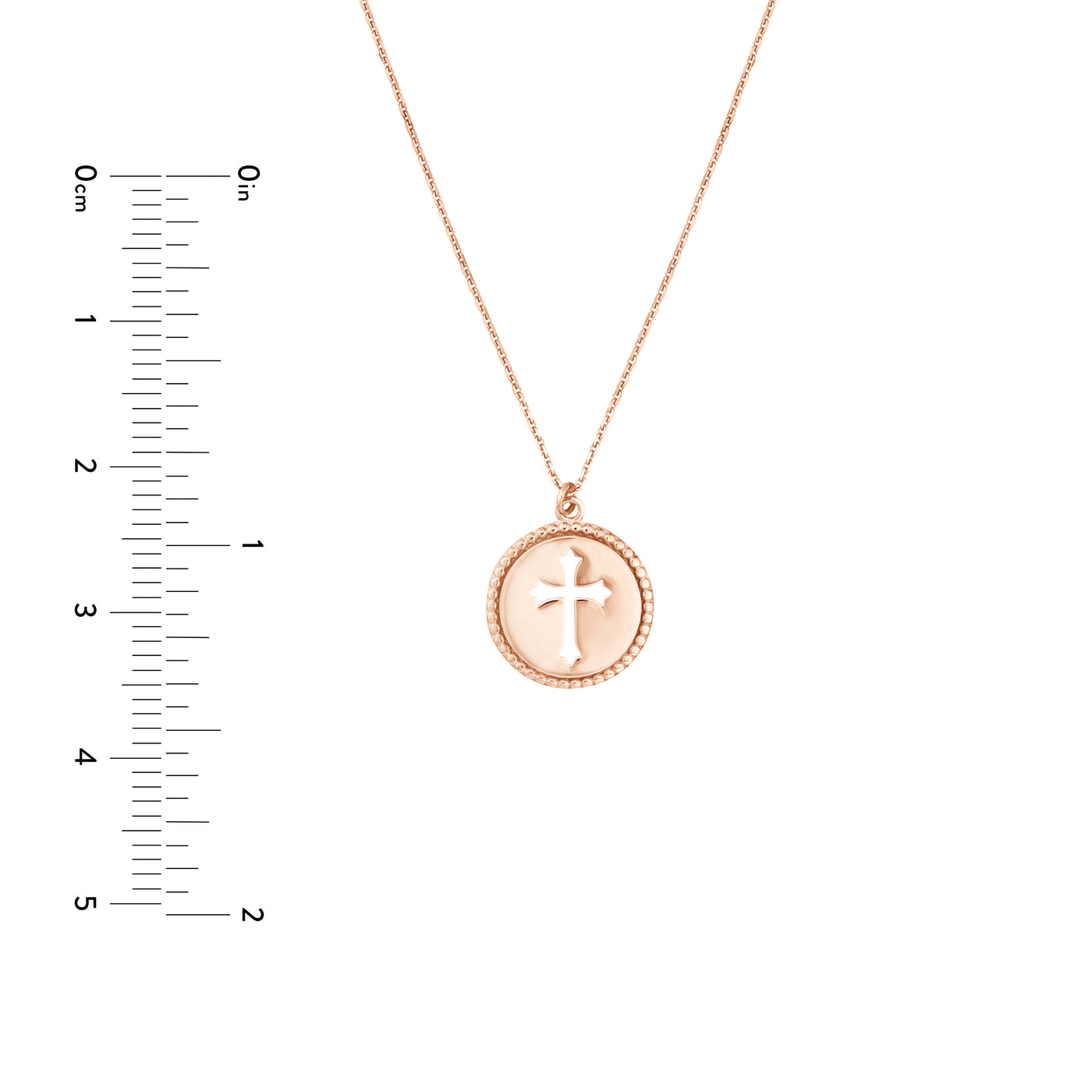 Cross Cutout Beaded Medallion Necklace