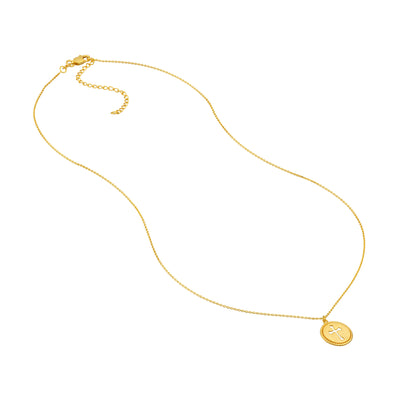 Cross Cutout Beaded Medallion Necklace
