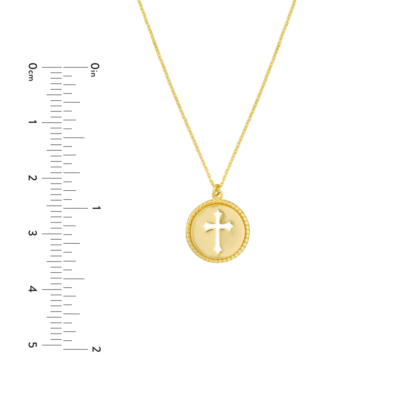 Cross Cutout Beaded Medallion Necklace