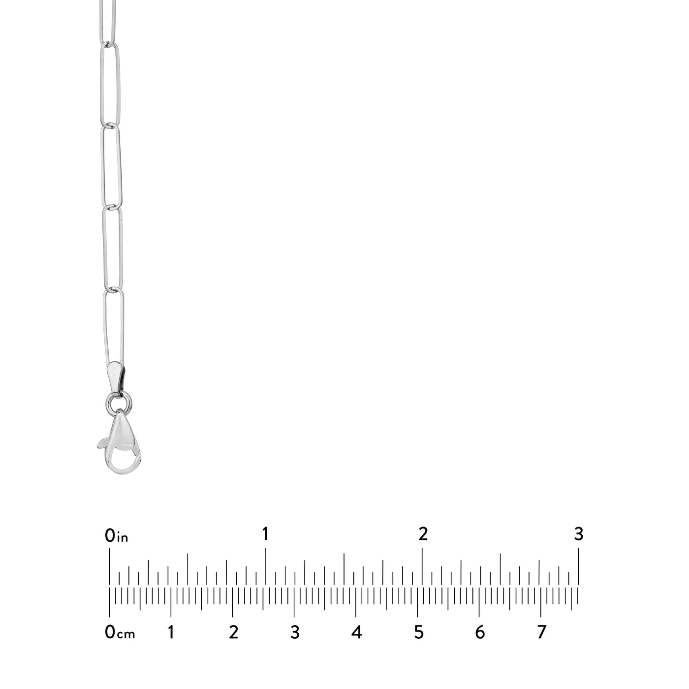 3.6mm Paper Clip Chain with Pear Lobster