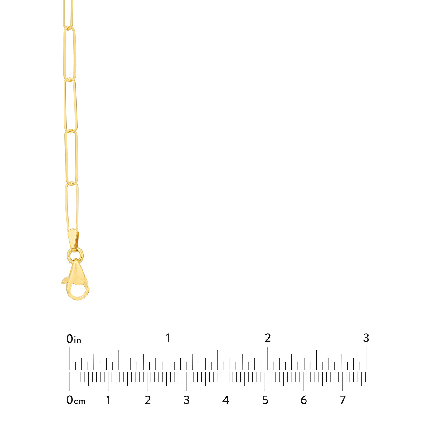 3.6mm Paper Clip Chain with Pear Lobster