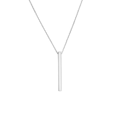 Engravable Cube Adjustable Necklace in Sterling Silver