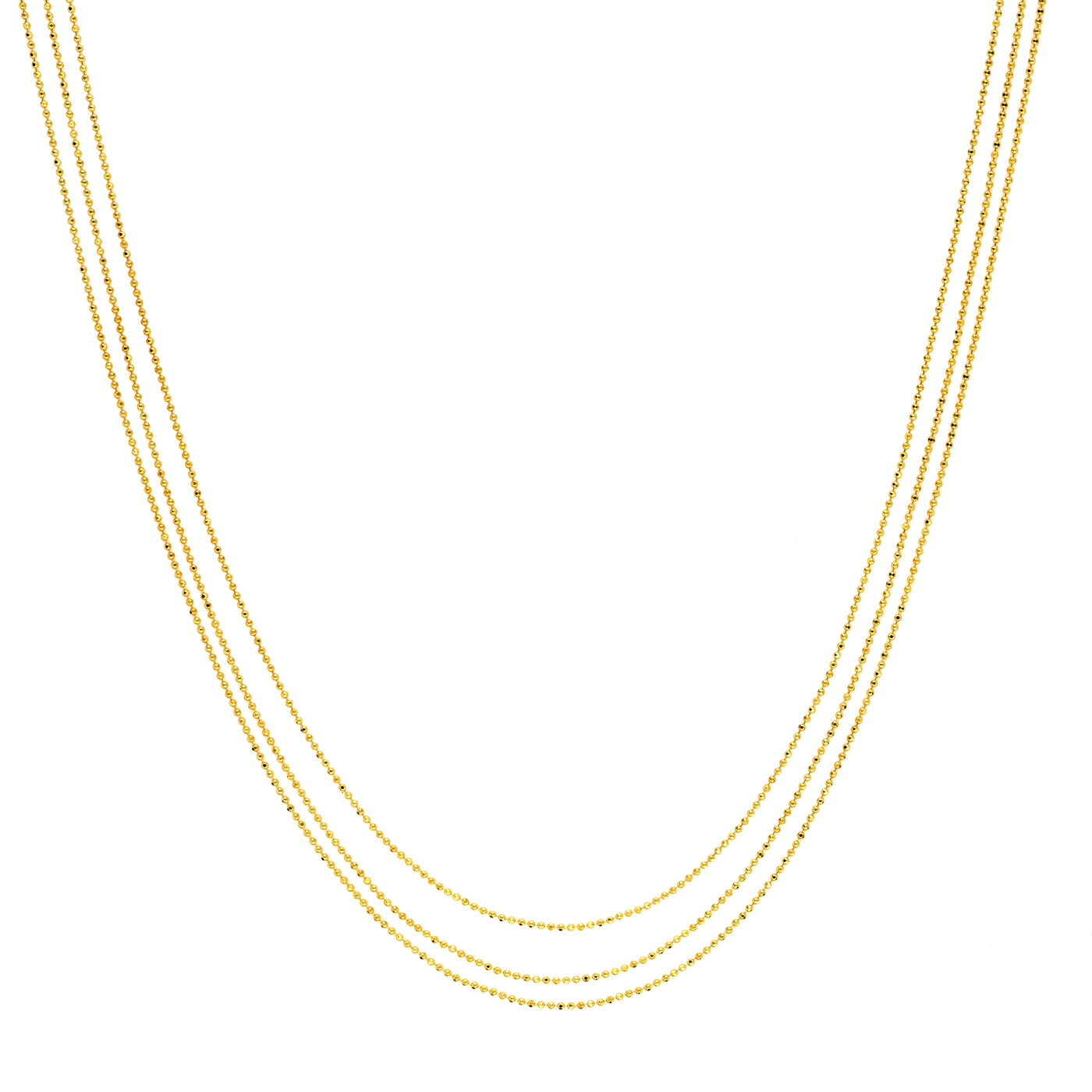Triple Strand Bead Chain Adjustable Necklace