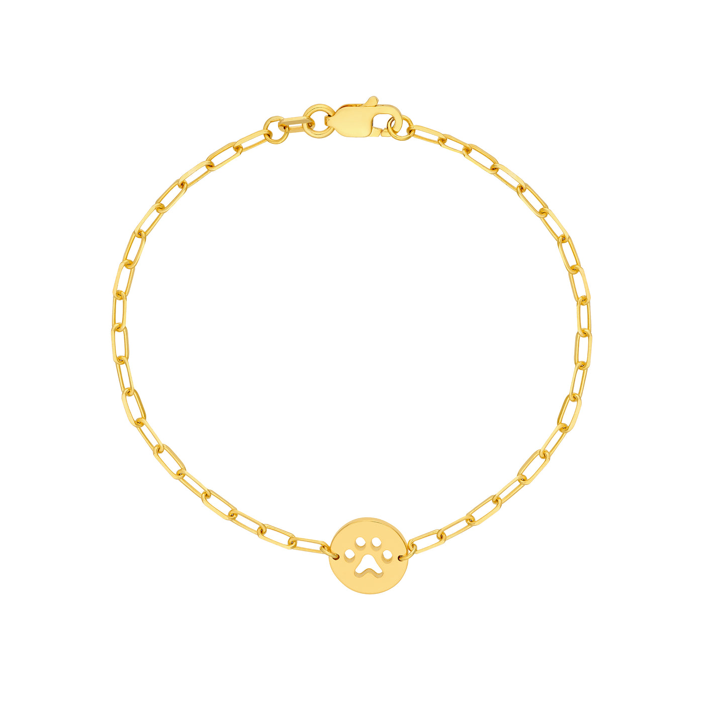 Kids Paper Clip Chain Bracelet with Paw