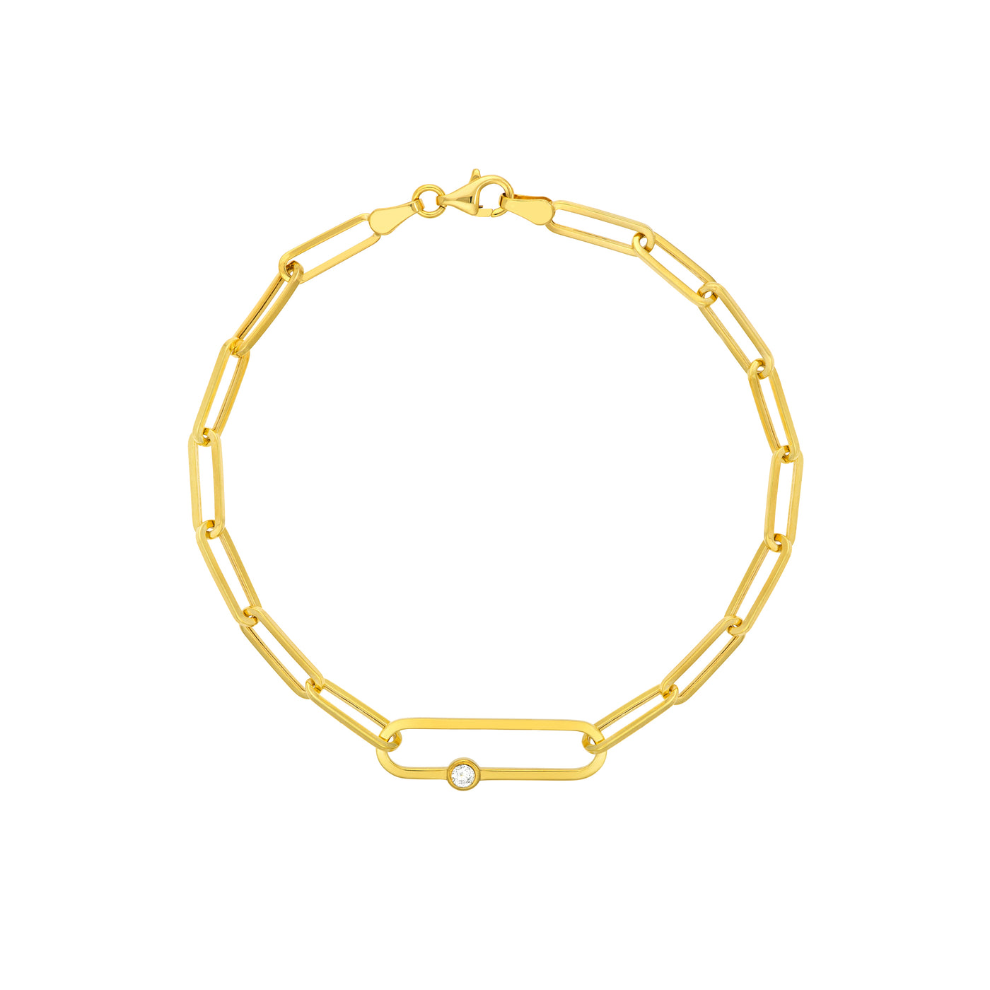 Fancy Diamond Paper Clip Bracelet