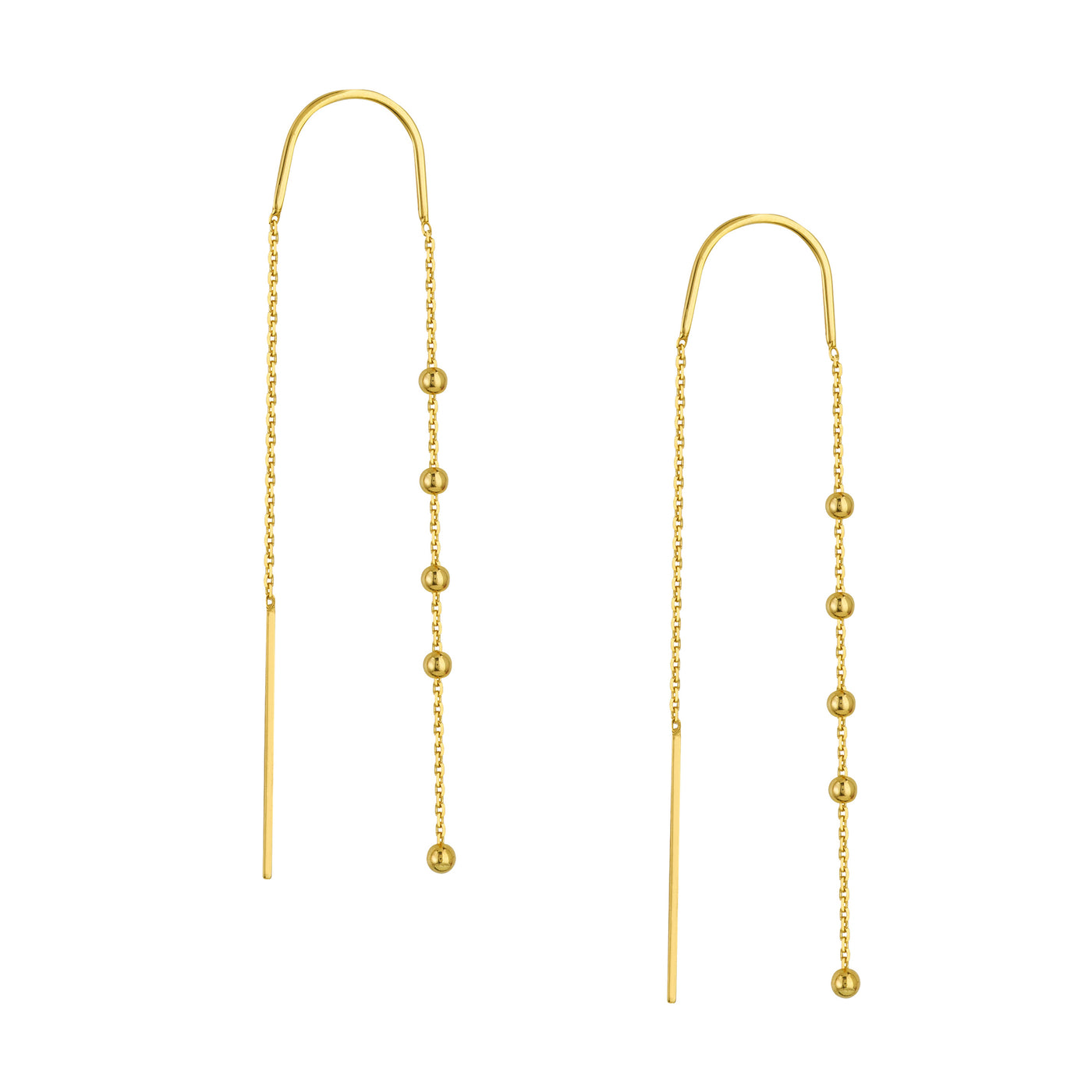 Bead Accent Threader Earrings