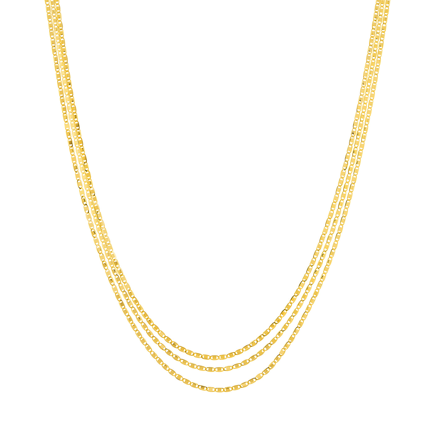 Triple Strand Adj. Diamond Cut Valentino Chain