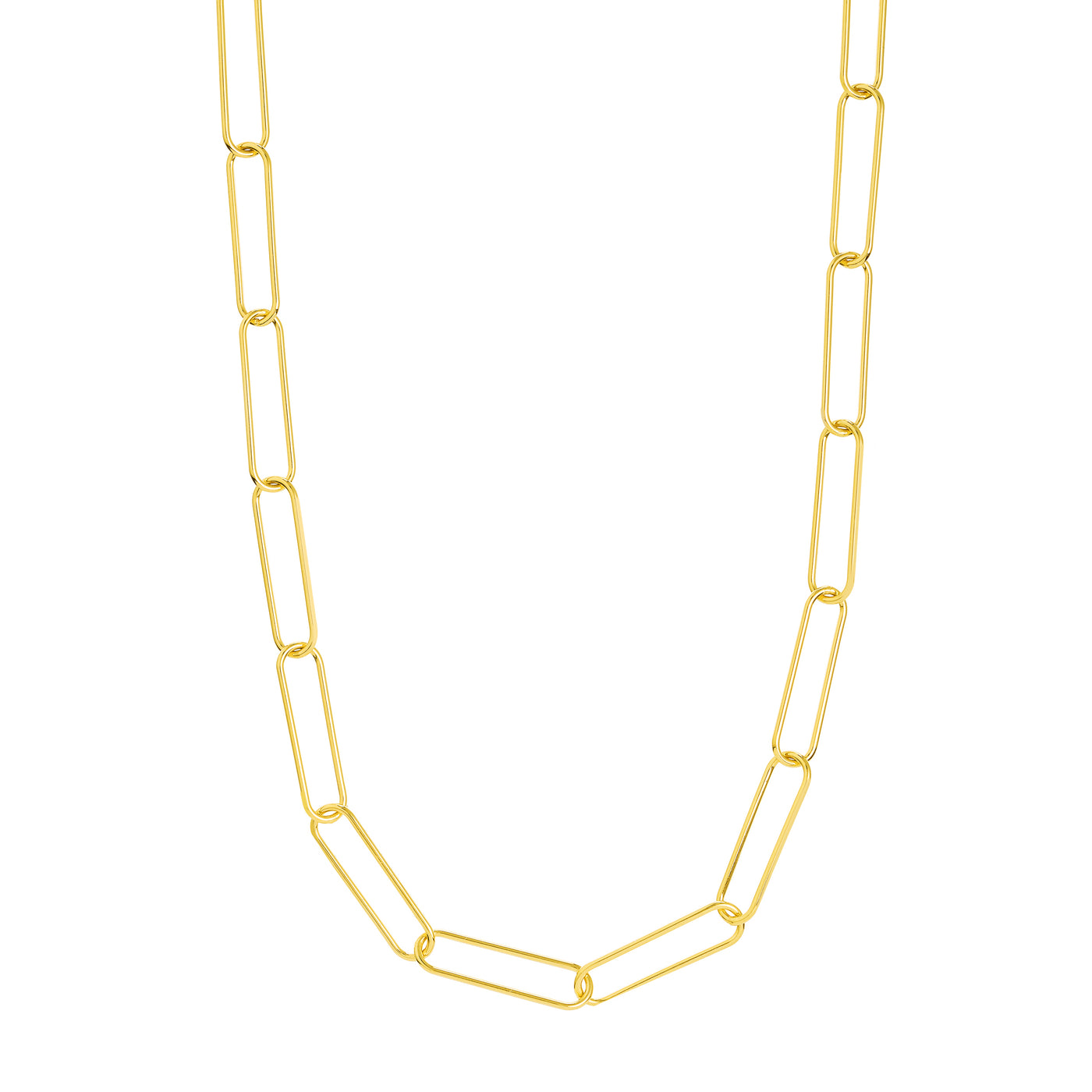 Round Wire Paper Clip Chain Necklace