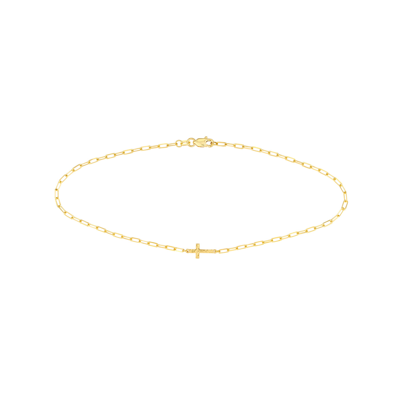 Paper Clip Anklet with Cross