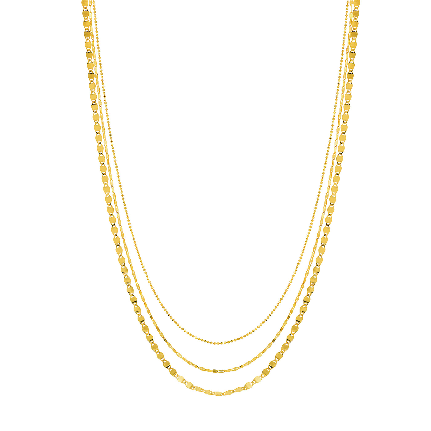 Valentino-Bead Triple Strand Adj Neck