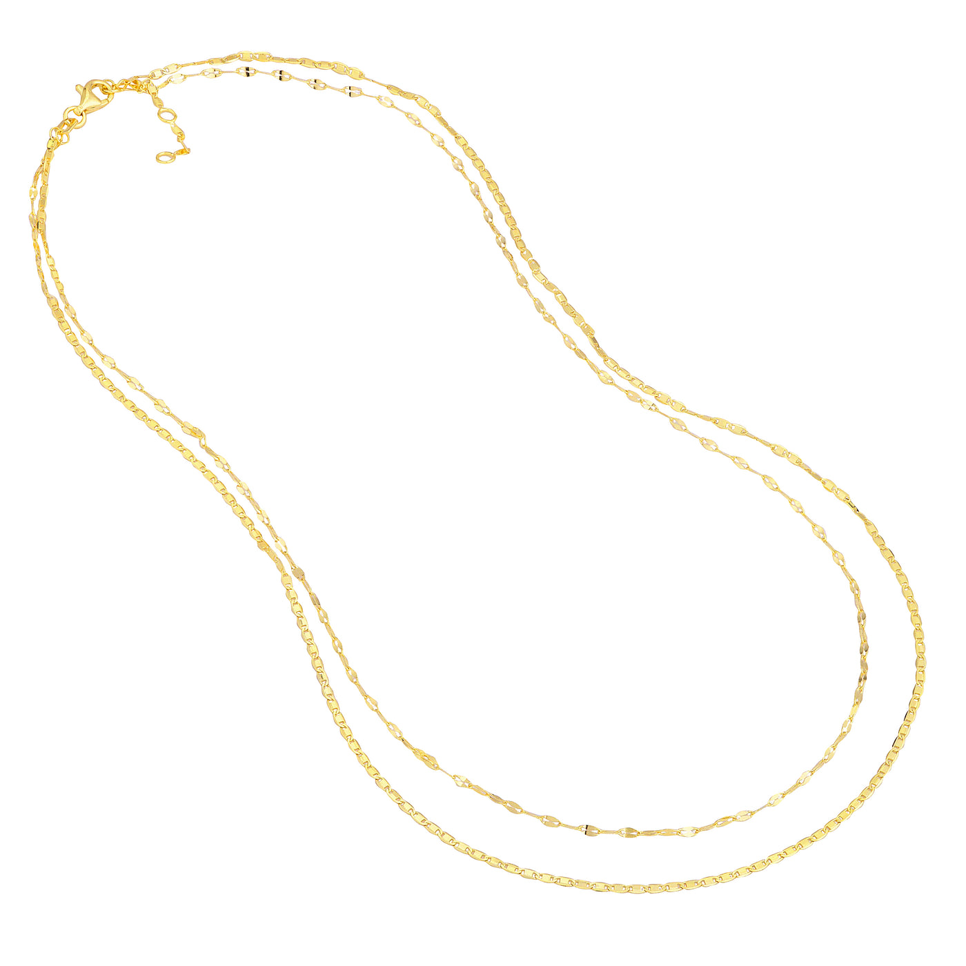 Valentino and Hammered Forzentina Layered Chain