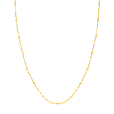 3mm Disco Bead Rolo Chain Necklace