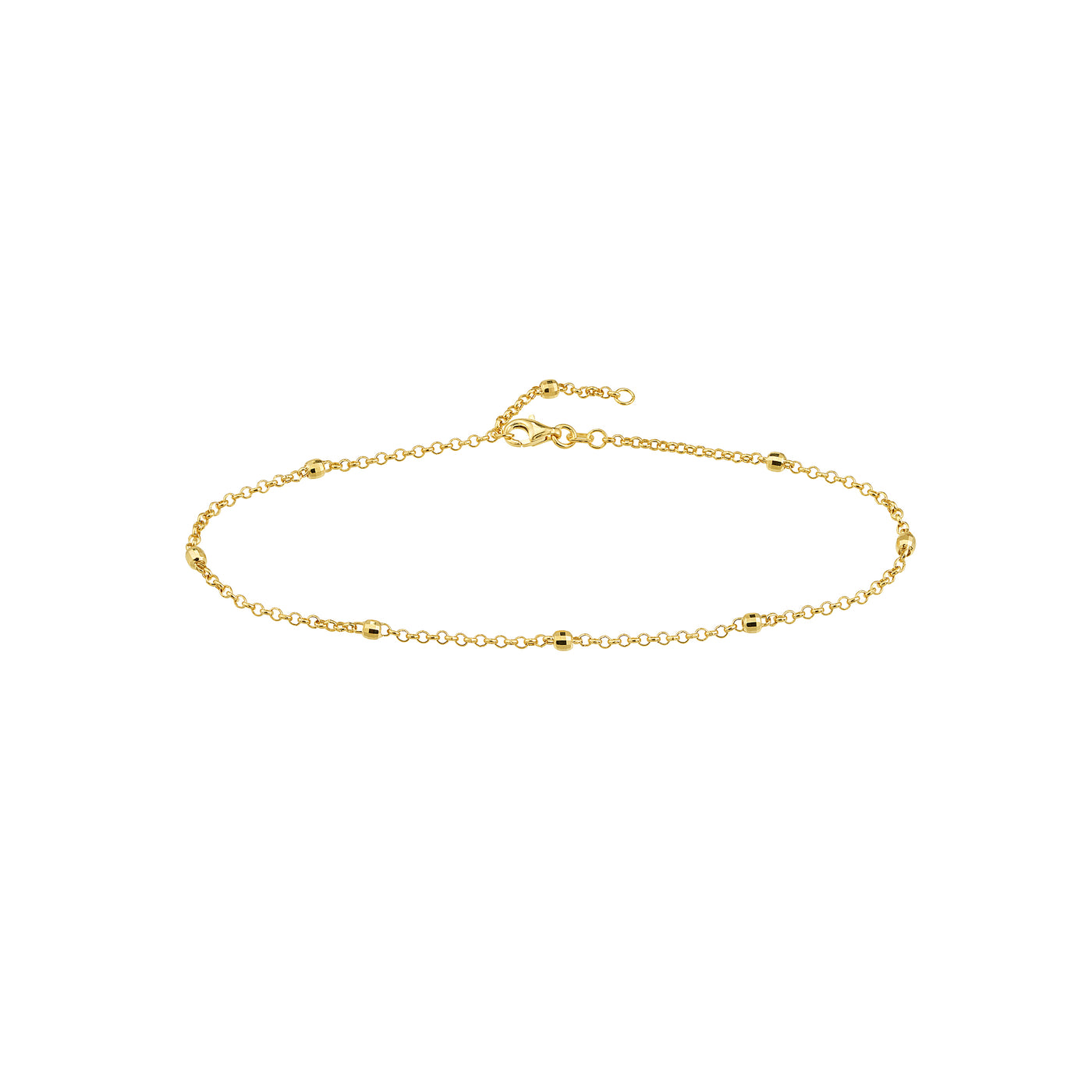 D/C Bead Station Rolo Chain Anklet