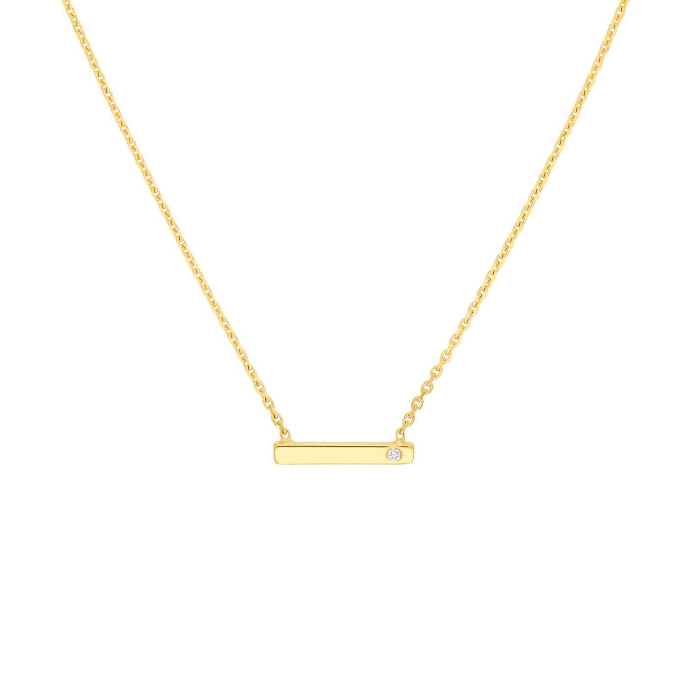 Horizontal Staple Diamond Necklace