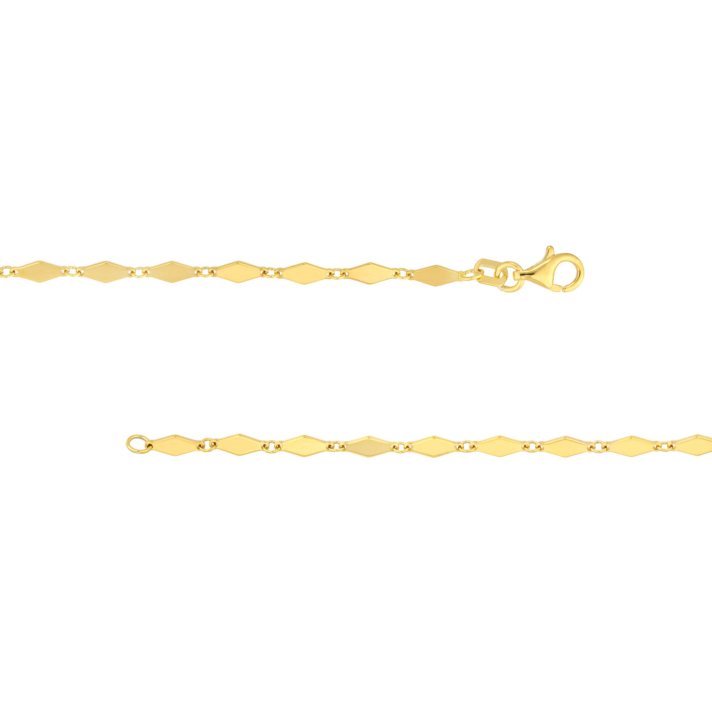Diamond-Shaped Flat Link Chain