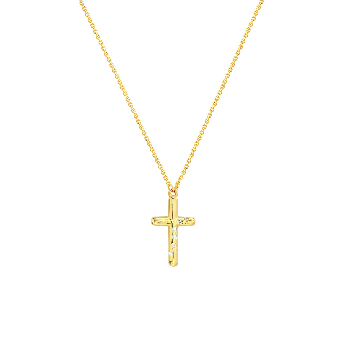 Diamond Scattered Cross Necklace
