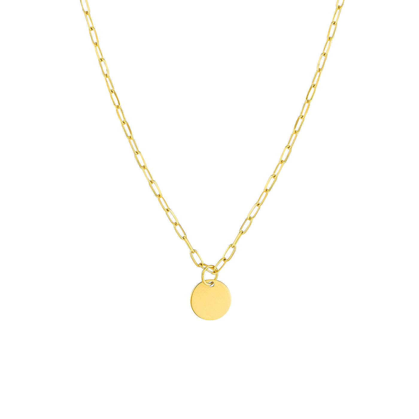 Dangle Disk Paper Clip Necklace