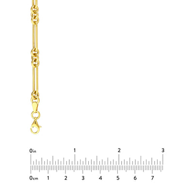 3+1 Hollow Fancy Rounded Paper Clip Chain with Pear Lock