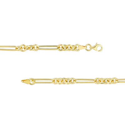 5+1 Round Paper Clip Chain with Pear Lock