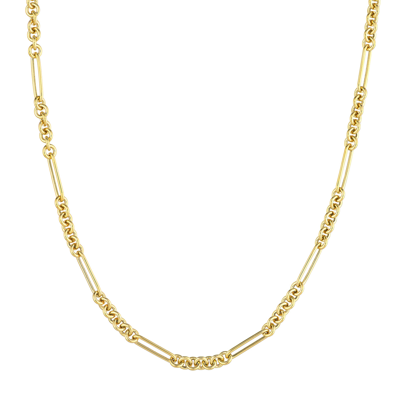 7+1 Round Paper Clip Chain with Pear Lock