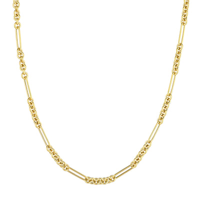 7+1 Round Paper Clip Chain with Pear Lock