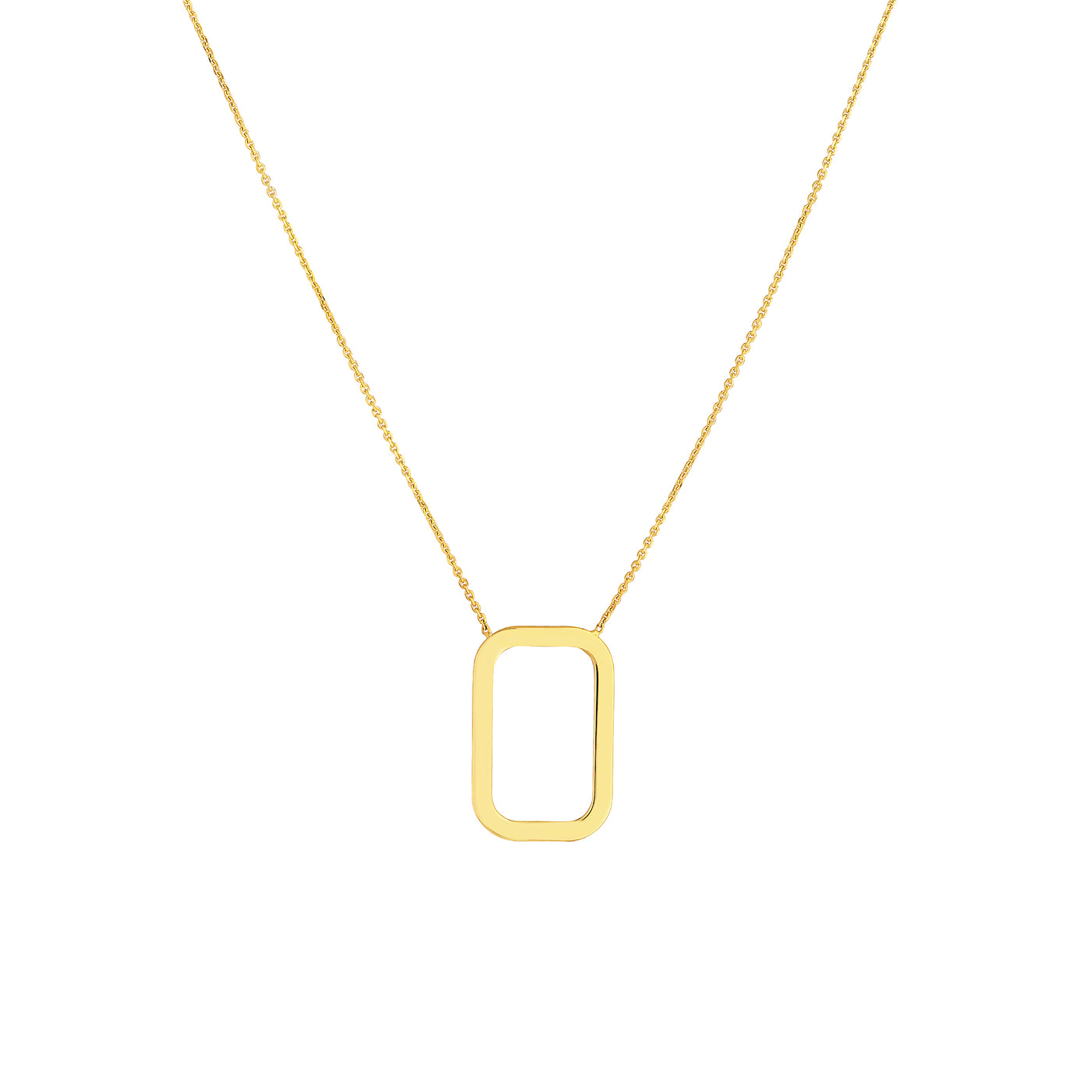 Rounded Rectangle Pendant Necklace