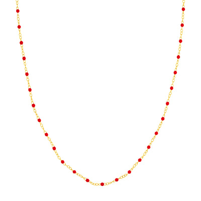 Red Enamel Bead Piatto Chain