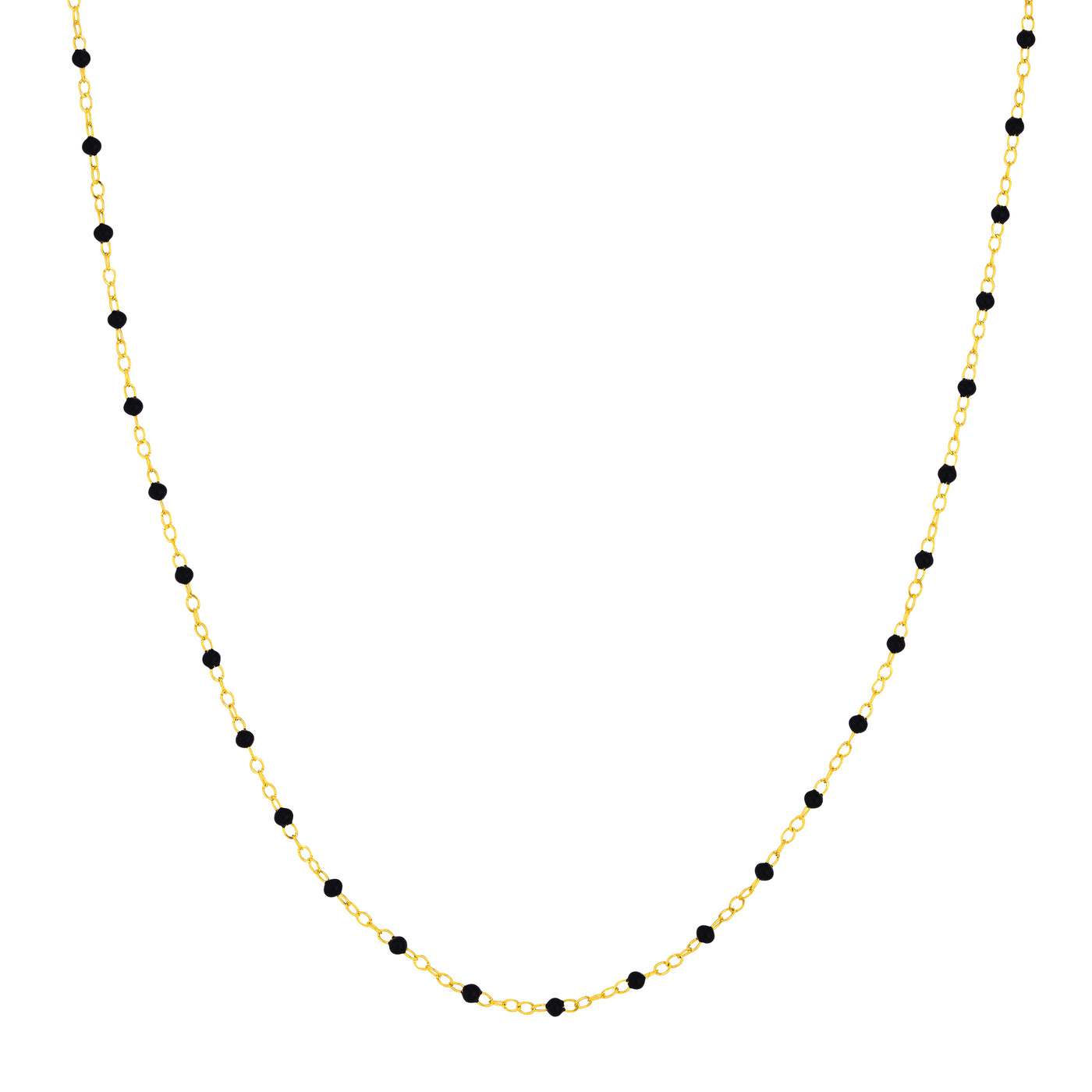 Black Enamel Bead Piatto Chain