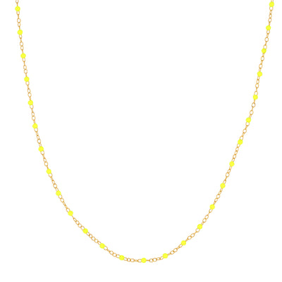 Neon Yellow Enamel Bead Piatto Chain