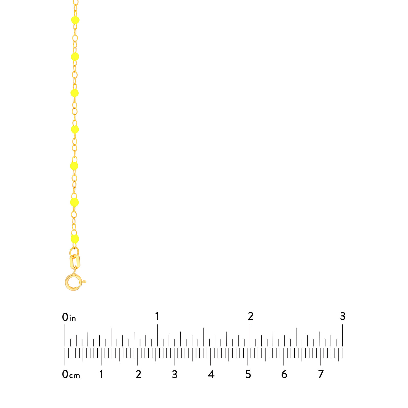 Neon Yellow Enamel Bead Piatto Chain