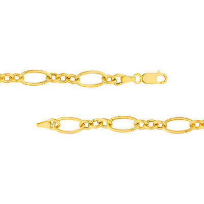 Hollow Oval Link 3+1 Chain Necklace