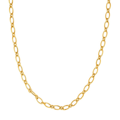 Hollow Oval Link 1+1 Chain Necklace