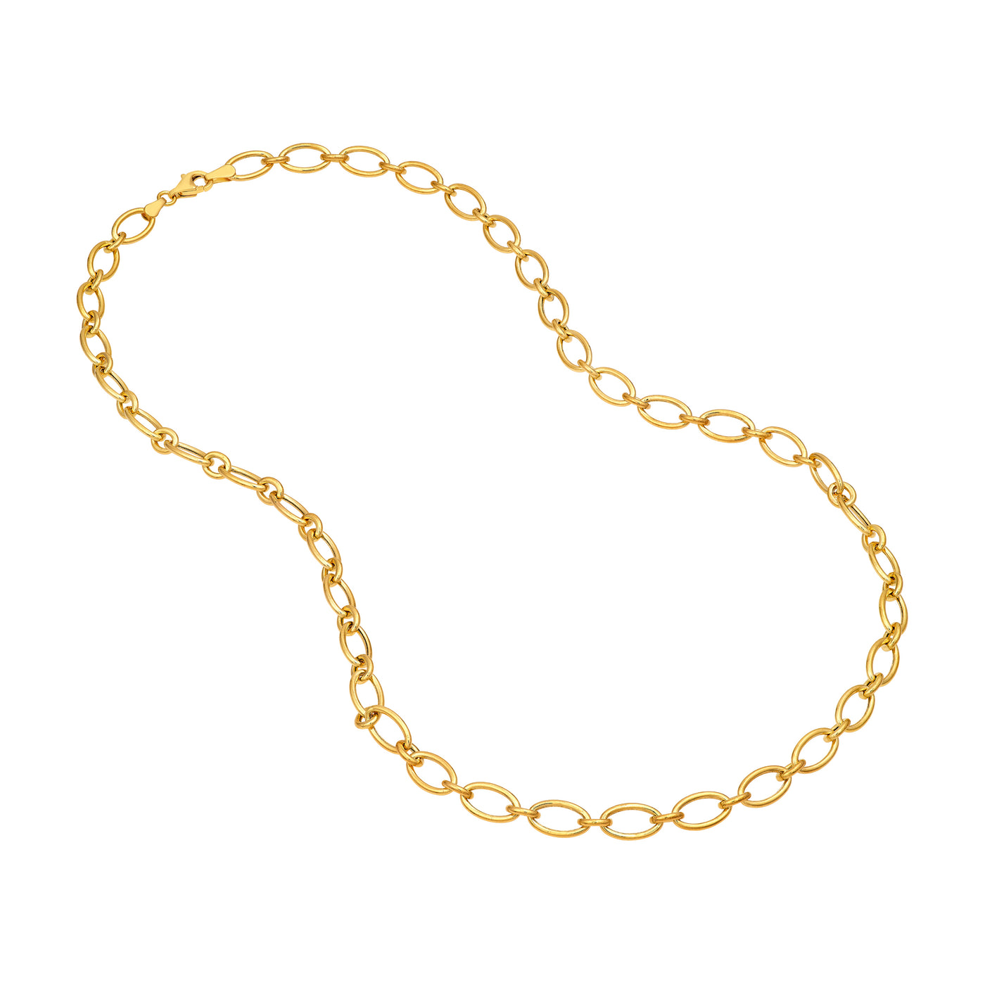 Hollow Oval Link 1+1 Chain Necklace