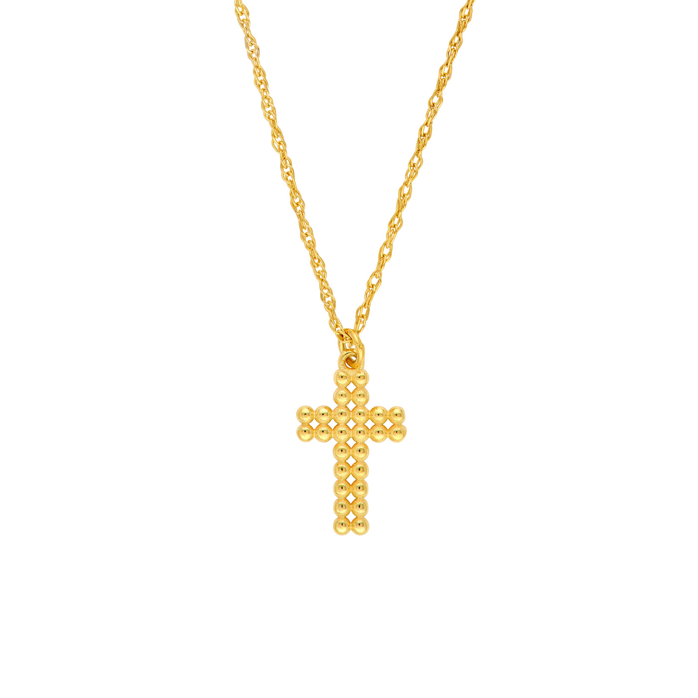 Puffy Beaded Cross Necklace