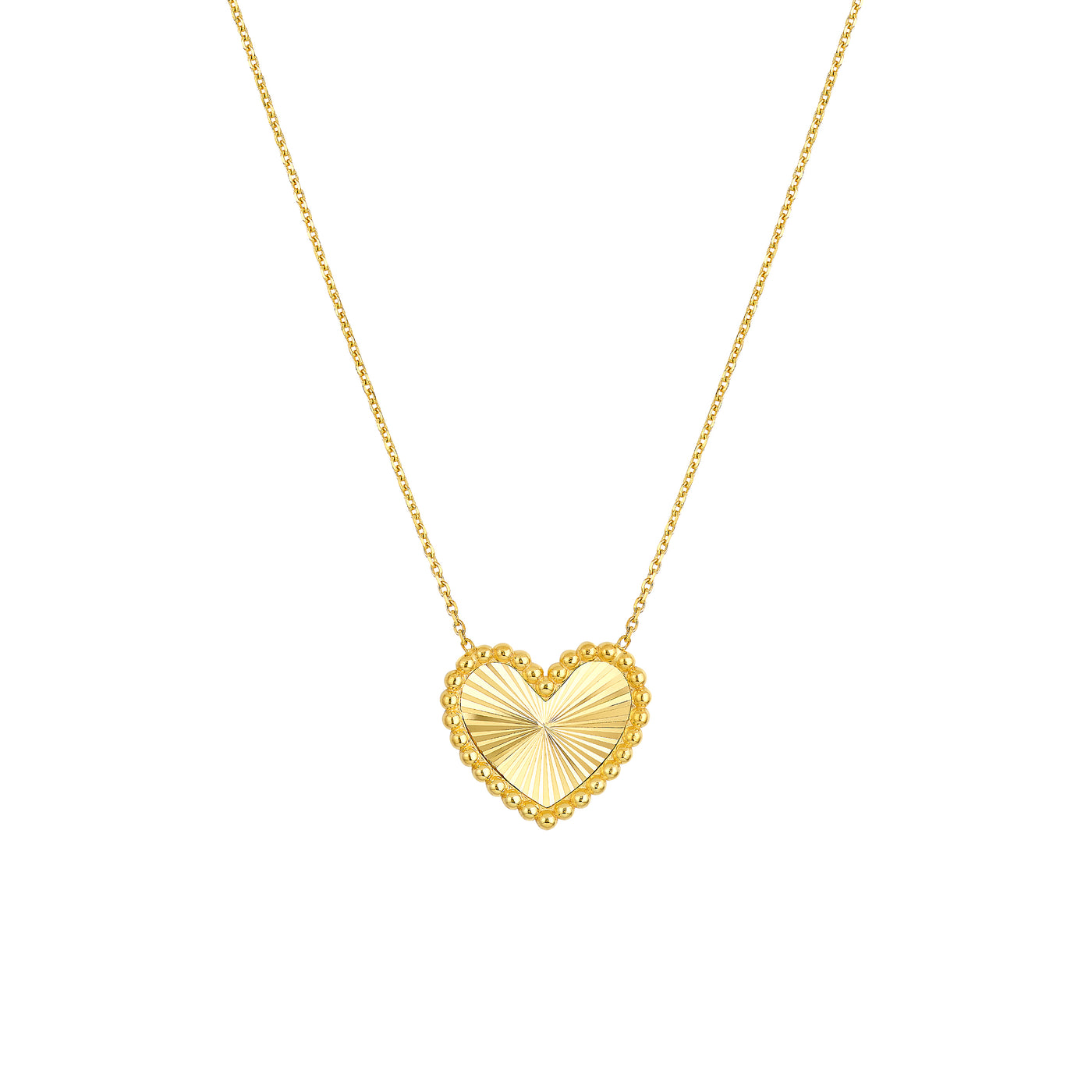 Beaded Border Radiant Heart Necklace