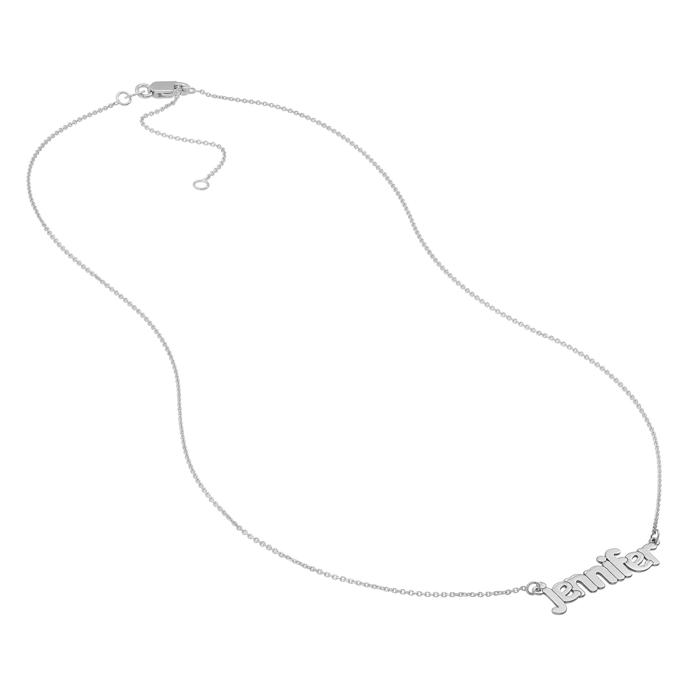 5mm Bubble Font Nameplate Necklace